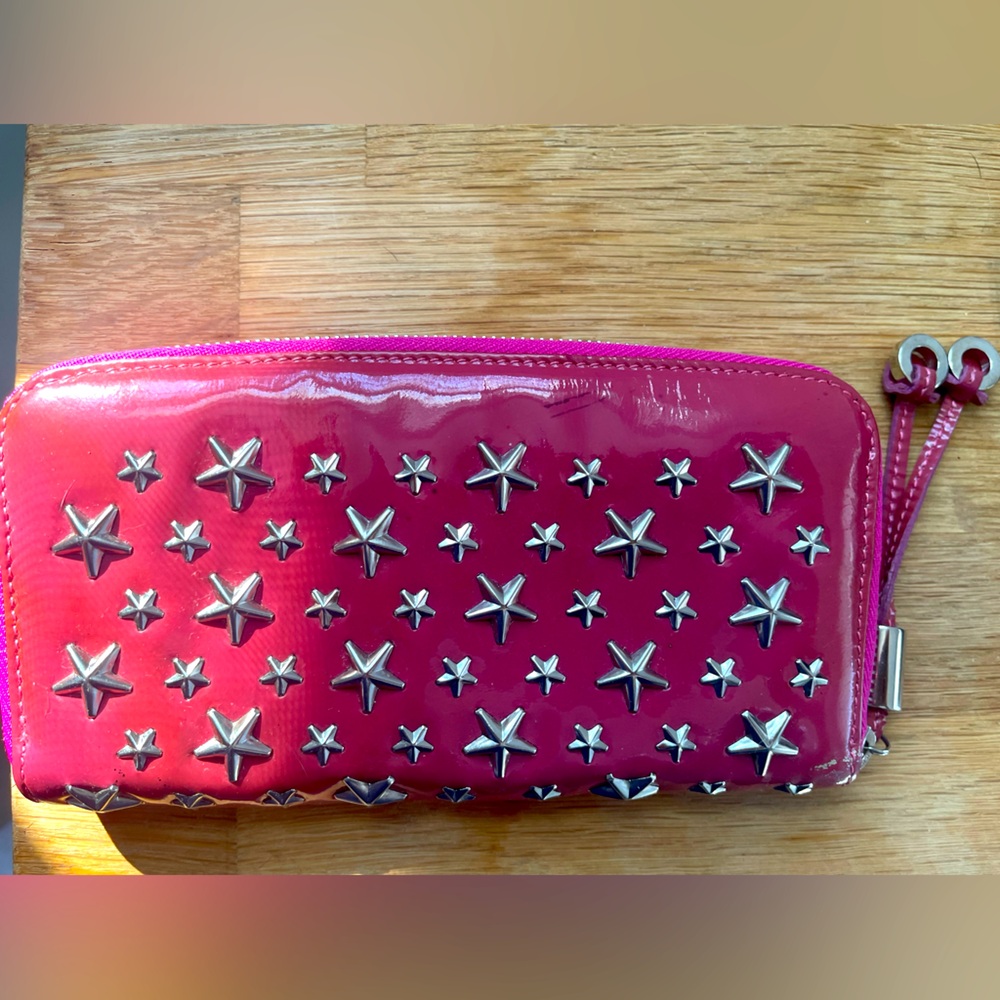 COPY - Jimmy Choo Silver Star Studded Barbie Pink long Wallet - Picture 3 of 5